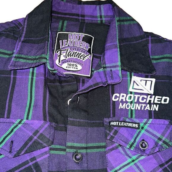 HOT LEATHERS FLM2011 MEN'S 'VOODOO' FLANNEL LONG SLEEVE shirt Sz L Crotched MTN - Picture 2 of 8